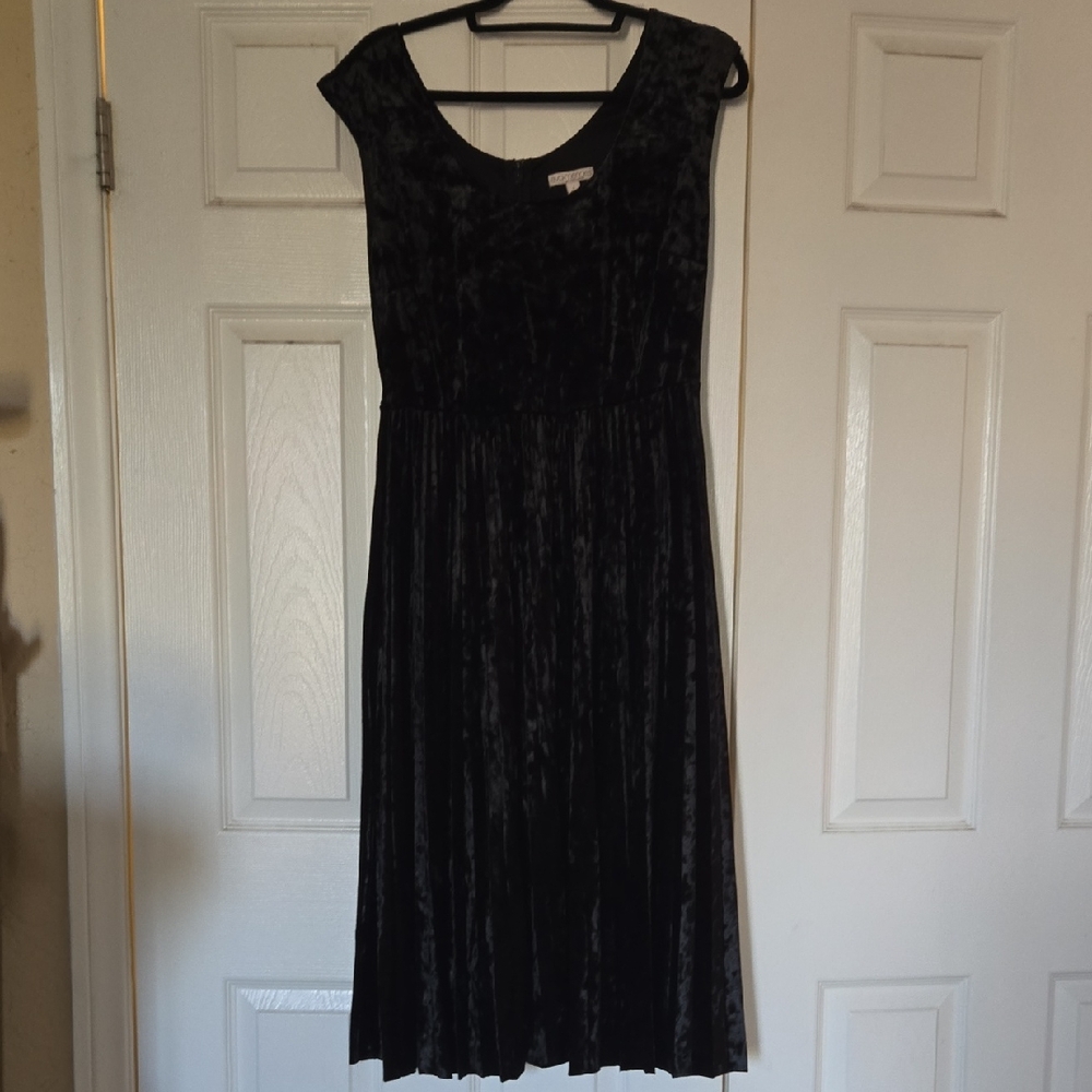 Eva Mendes for New York & Company Black Velvet Midi Dress